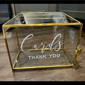 Glass card wedding box with slot and lock